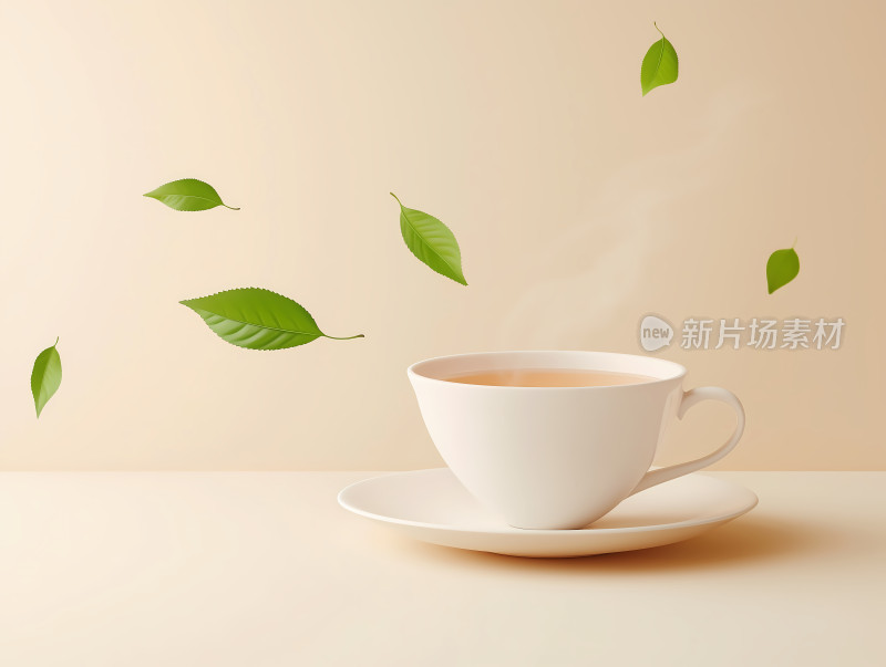 茶叶在奶茶边飞舞