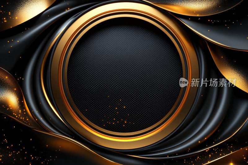 黑金金色环形装饰背景图