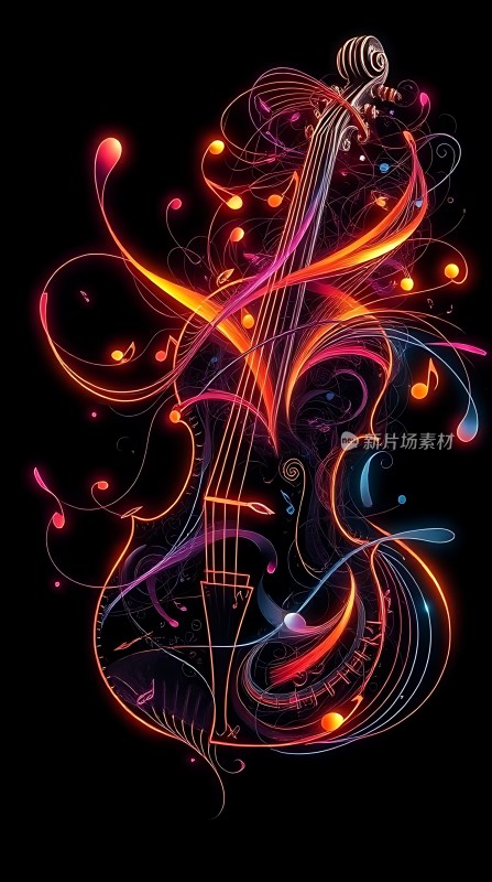 彩色音符小提琴