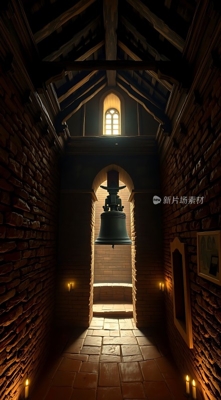 钟声回荡在古老的教堂中