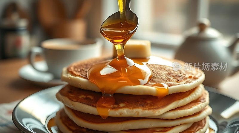 美味煎饼配糖浆