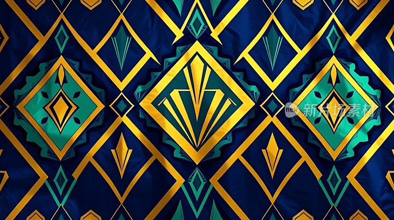 蓝色几何图案设计