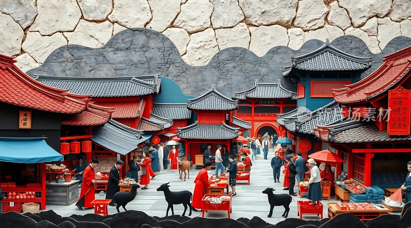 古风集市繁华景象