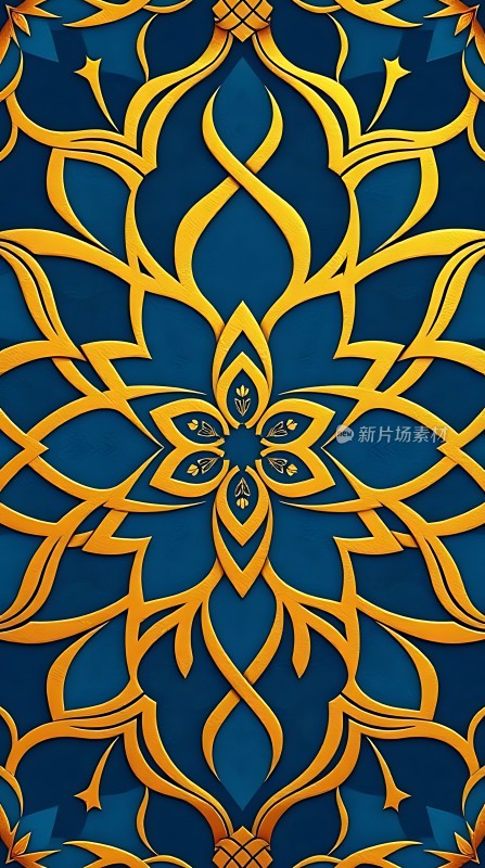 金色花形图案背景