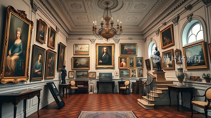 艺术殿堂古典画作与雕塑荟萃
