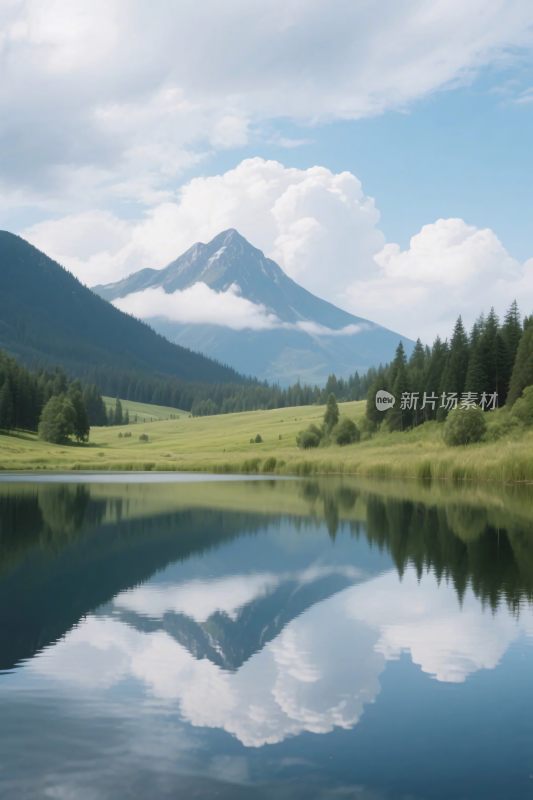 山水湖景自然风光图