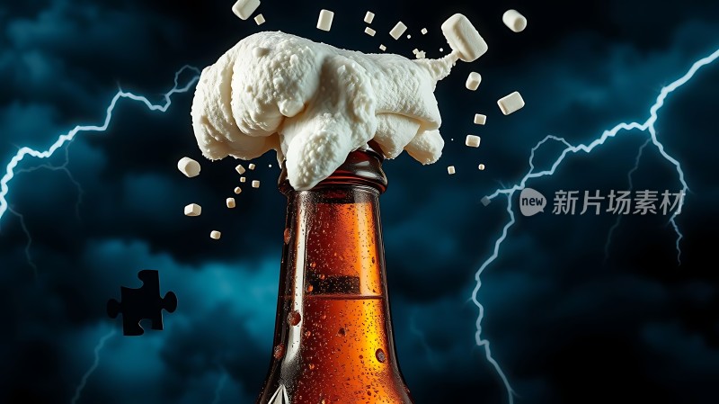 新片场素材啤酒瓶爆炸
