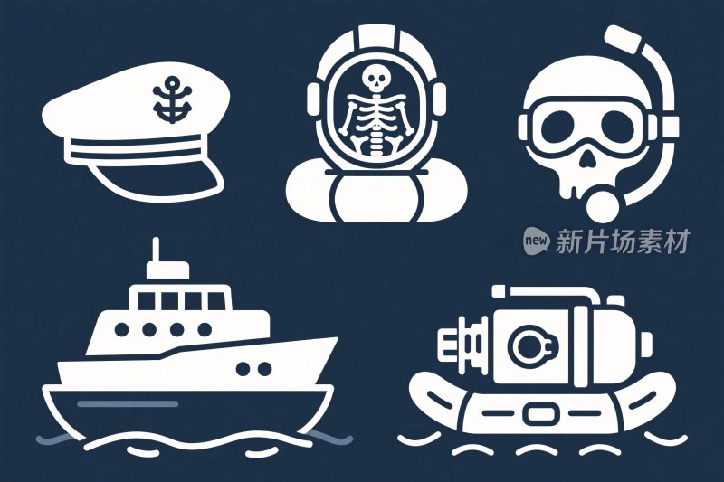 航海与水下活动图标
