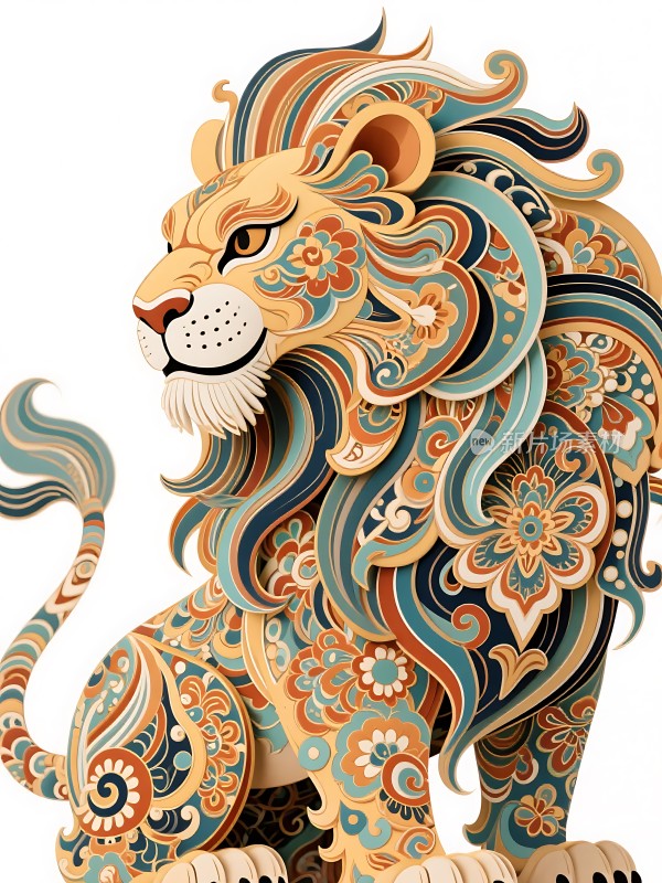 华丽狮子图案
