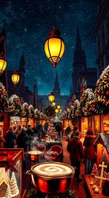 圣诞集市夜市繁华