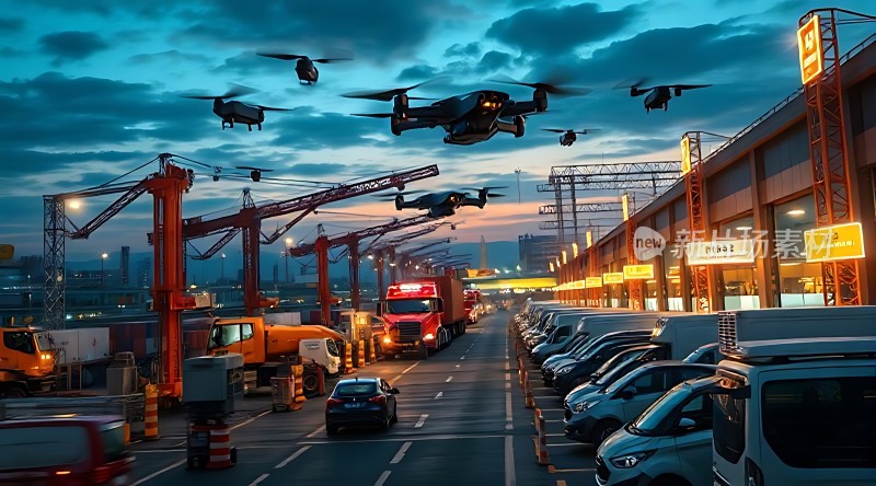 未来物流无人机与卡车协同作业