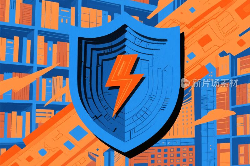 科技安全盾牌插画