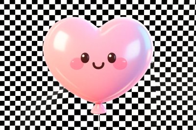 粉色爱心笑脸气球插画