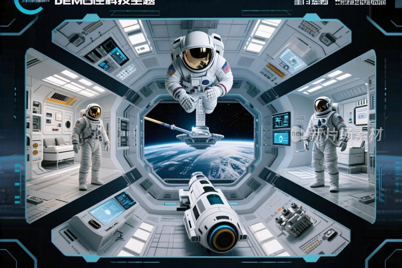 太空舱宇航员科幻场景