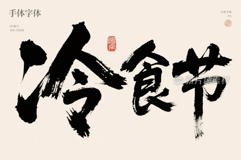 手写字体冷食节书法