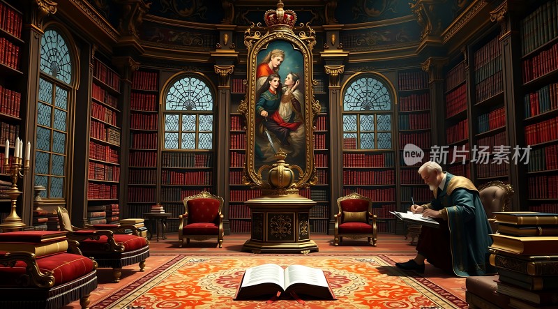 古董书房里的学者与艺术