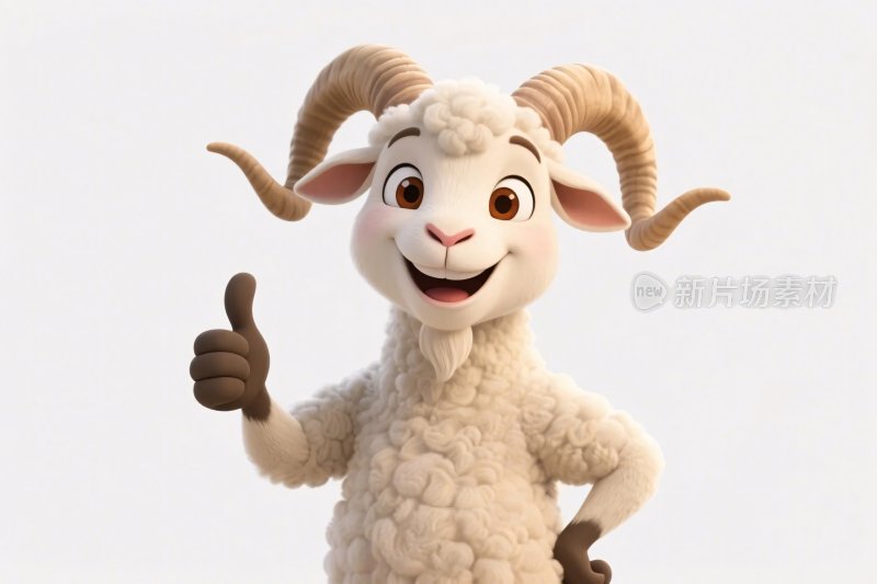 卡通羊点赞形象
