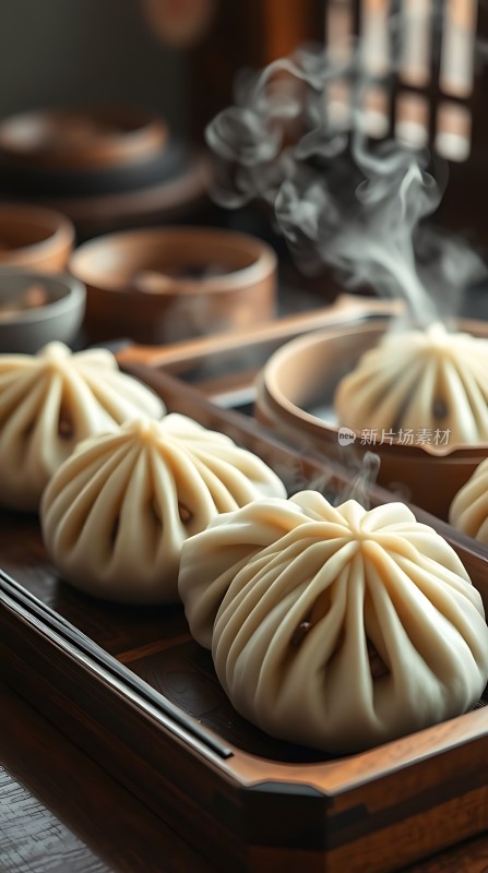 蒸笼里的美味包子