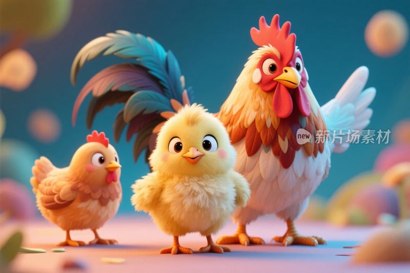 卡通风格小鸡插画