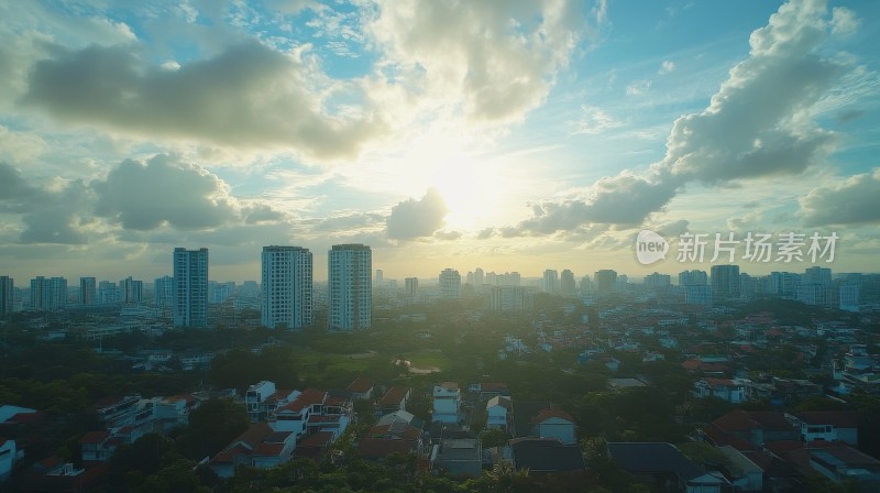 空中俯瞰繁华都市