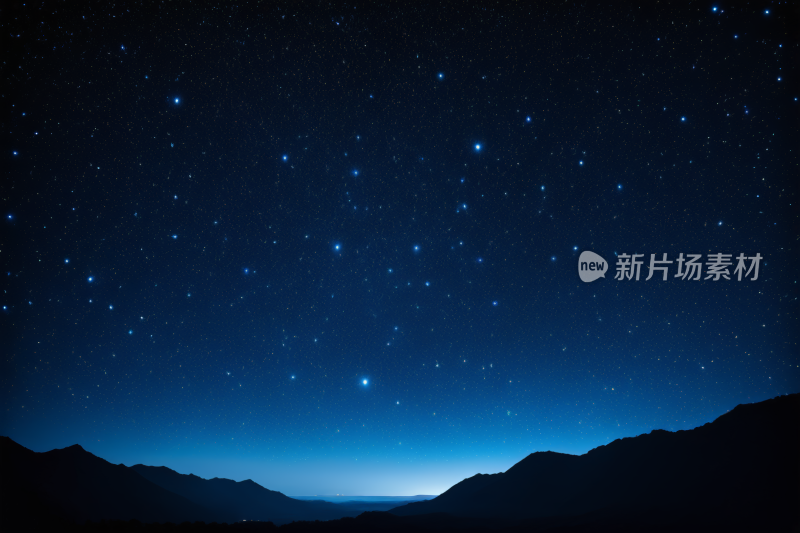 星空有几颗星星前景一座山高清背景图片