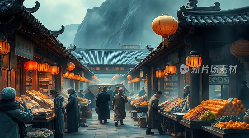 古街夜市灯火阑珊热闹非凡