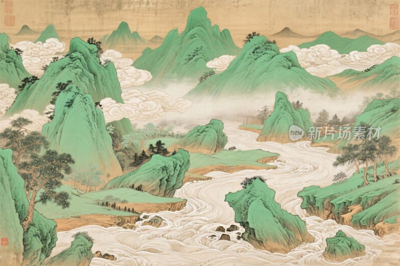 古典山水国画景观