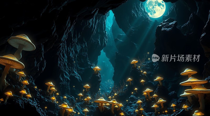 神秘洞穴下的荧光蘑菇世界
