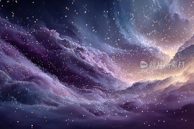 梦幻绚烂的星空云海景象