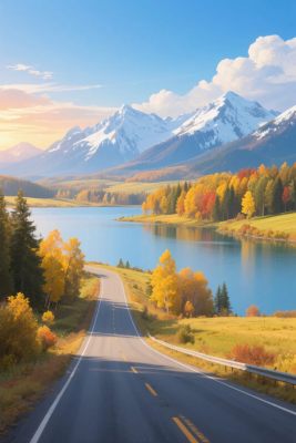 秋日山间公路美景 秋日山间公路美景