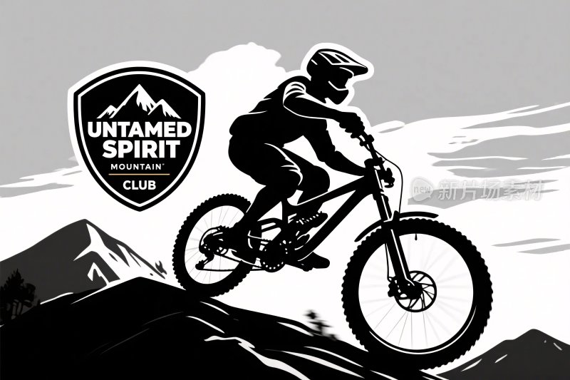 山地车骑行插画