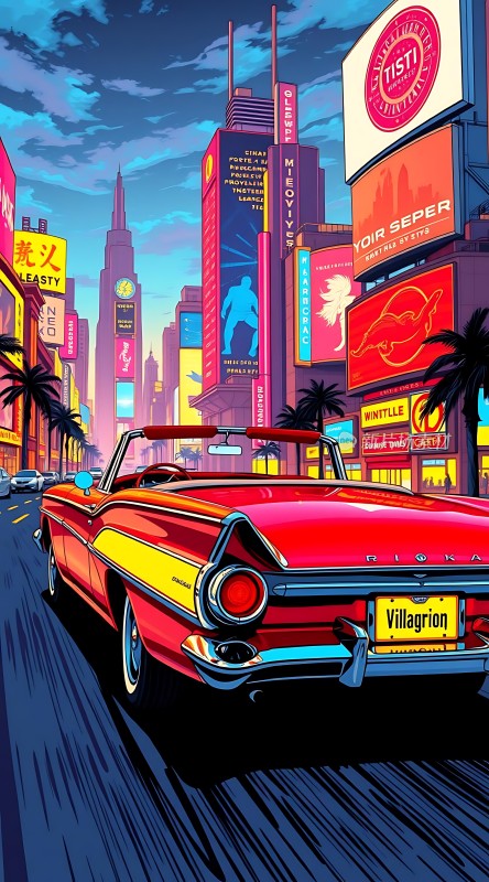 霓虹灯下的复古之旅