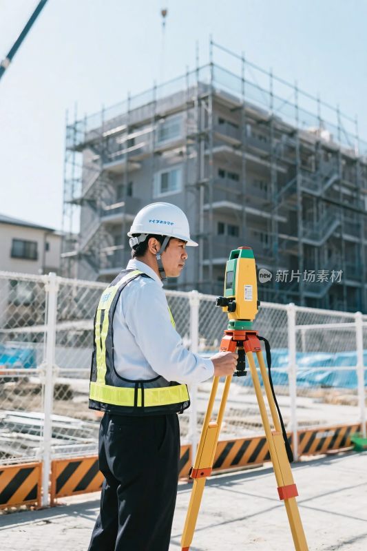 工地测量作业场景