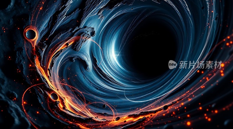 星际漩涡黑洞与星云