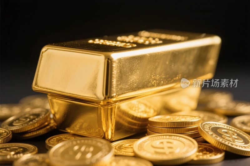 黄金金条与金币组合