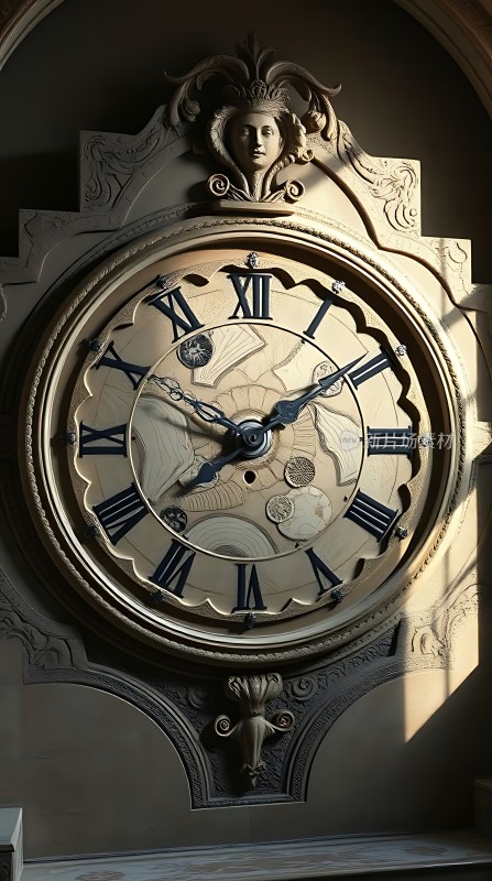 古铜色罗马数字时钟