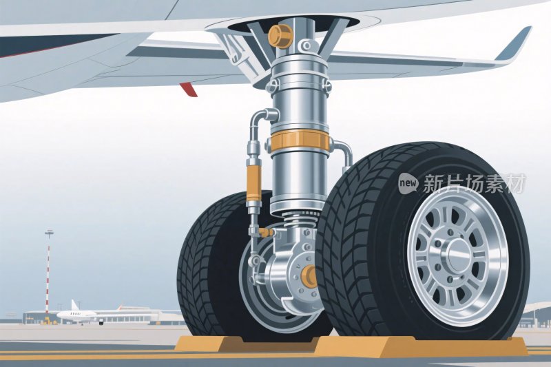 飞机起落架特写