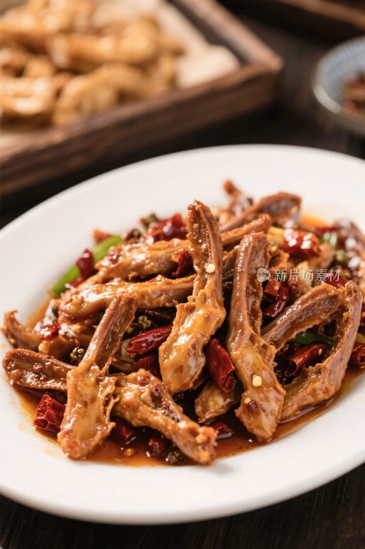 香辣鸭翅美食展示