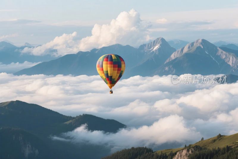 高空热气球风景