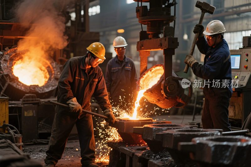 工厂炼钢作业场景