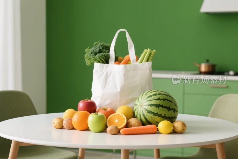 厨房果蔬购物袋陈列
