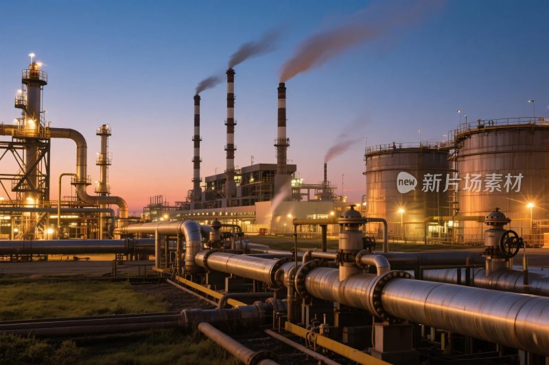工业厂区夜景图