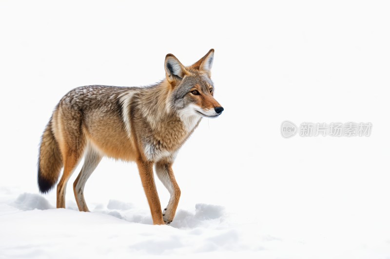 雪地里野狼图片