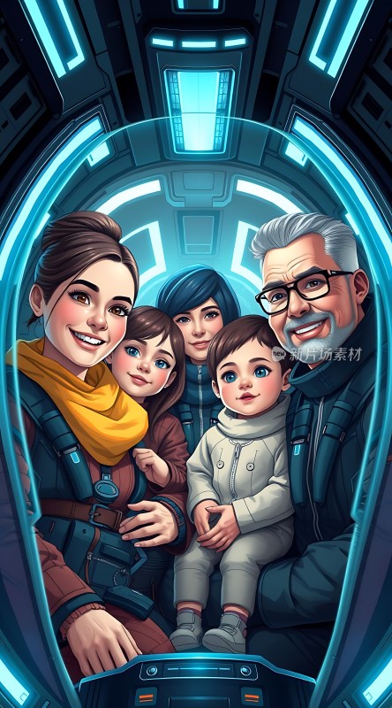 未来家庭旅行穿越时空的温馨之旅