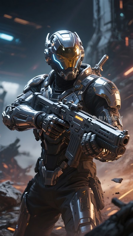 未来战士持枪待发