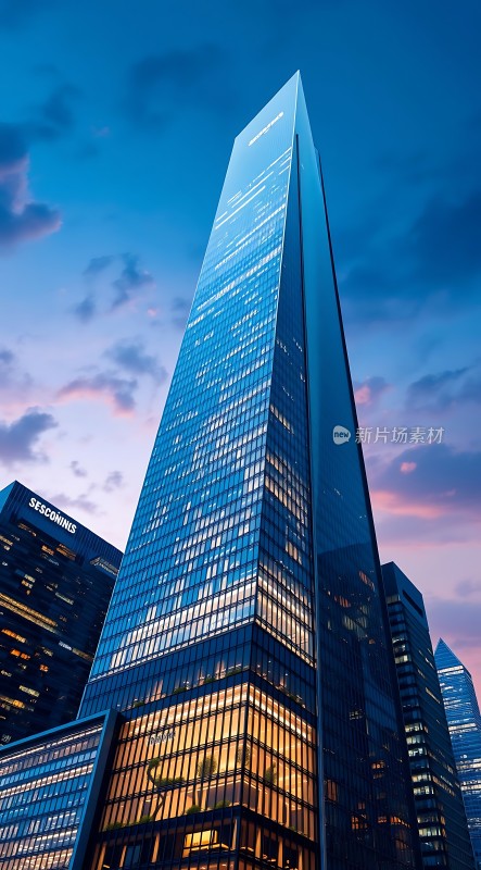 摩天大楼夜幕下的璀璨光芒