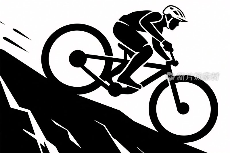 山地自行车骑行插画