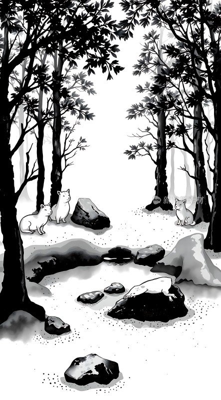 森林里的三只小狐狸