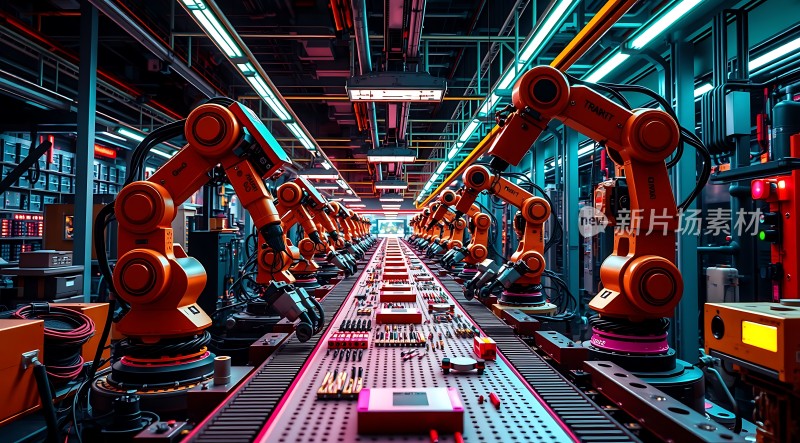 智能工厂机器人生产线高效运作