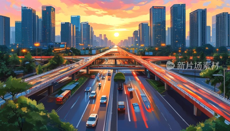 成都天府立交全景